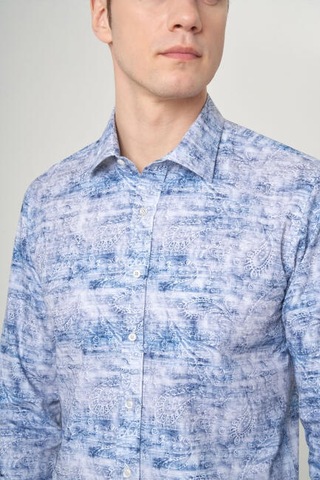 Bisse Erkek Slim Fit Uzun Kollu Spor Gömlek Mavi Gm22y221038 K35 Mavi