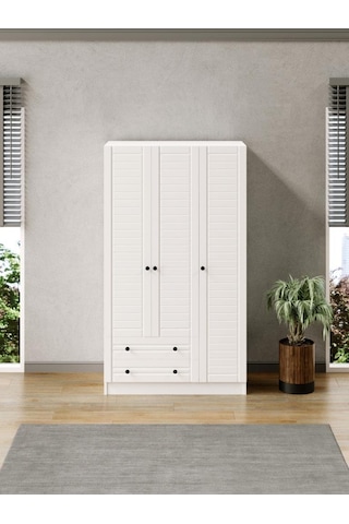 Kuzeylife Elegante Modern Tasarımlı Membran Kapaklı 3 Kapılı Gardırop (50cm Derinlik)