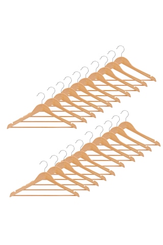 Ahşapgörünümlüplastik Elbise Askısı A Kalite 20 Adet Al4494 Kahve