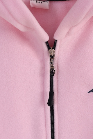 Monox Lastik Manşetli Fermuarlı Kapüşonlu Çocuk Unisex Polar Ceket Pembe