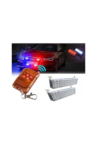 Çakar Lamba 96 Led Kırmızı-mavi Kumandalı 11 Mod