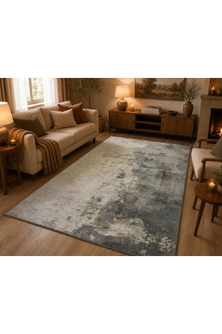 Hoom Rugs Arkaik Plz 07 K.antrasit Etnik Renkli Vintage Makine Halısı Çok Renkli