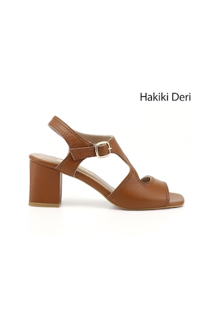 Gönderi(R) Gönderi R Kadın Taba Kalın Topuklu Arkası Açık Hakiki Deri Sandalet Dyza84735854
