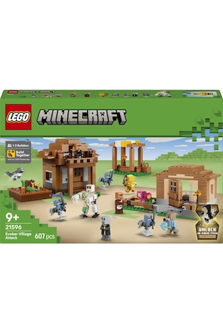 LEGO® Minecraft® Evoker Köy Saldırısı 21596 – 9 Yaş ve Üzeri Çocuklar için 11 Figür İçeren Yaratıcı Oyuncak Yapım Seti (607 Parça)
