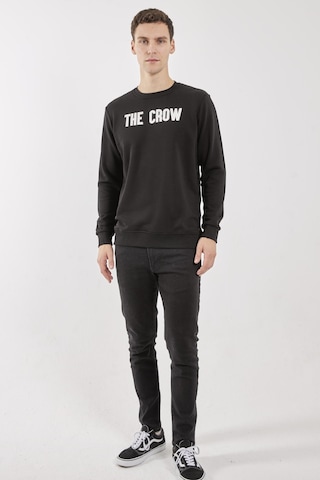 Crow Siyah O-yaka Sweatshırt Siyah