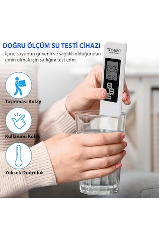 Hymark 3in1 Dijital Tds Su Kalitesi Ph Değeri Sıcaklık Ölçüm Ciha