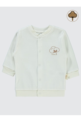 Civil Baby Bebek Organik Hırka 1-12 Ay Ekru Ekru