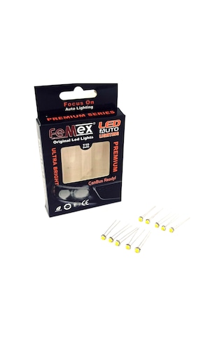 Femex Premium T5 T4 10'Lu İnce Bacaklı Kıl Led Mini Ampul Beyaz