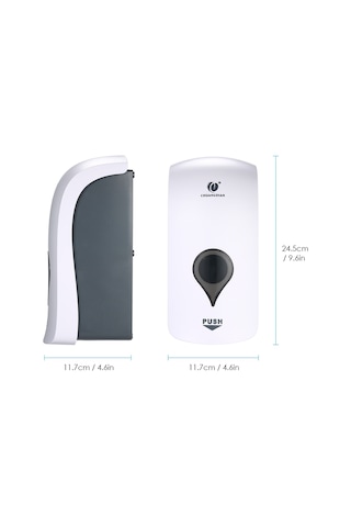 Leezsing Chuangdıan 1000ml Delme Gerektirmeyen Duvara Monte Sabunluk Duş Jeli Sıvı Şampuan Dağıtıcı Tutucu İşletmeler Ve Kamu Alanları İçin--beyaz