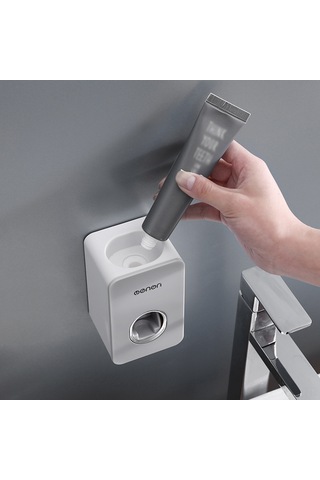 Geeroyoo Duvar Takılı Otomatik Diş Macunu Sıkıcı - Delme Yok Kurulum - Hijyenik Ve Pratik - Pembe Pembe