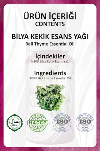 Bilya Kekik Yağı Ball Thyme Essential Oil 10 Ml.