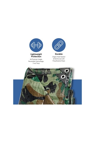 Kotap Tcm-0608 Kamuflaj, Su Geçirmez Çok Amaçlı Çok Amaçlı 7 Mil Poli Tarp, Boyut: 6 X 8', Yeşil/siyah