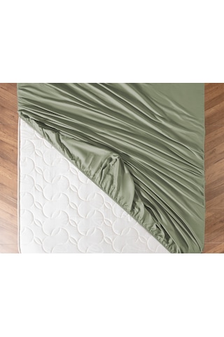 Ciel Çift Kişilik %100 Pamuk Lastikli Saten Çarşaf - Haki 8684427179673 Çok Renkli