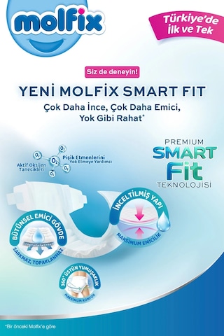 Molfix Premium Smart Fit Bebek Bezi 6 Beden 15+ Kg Extra Large 6 Numara