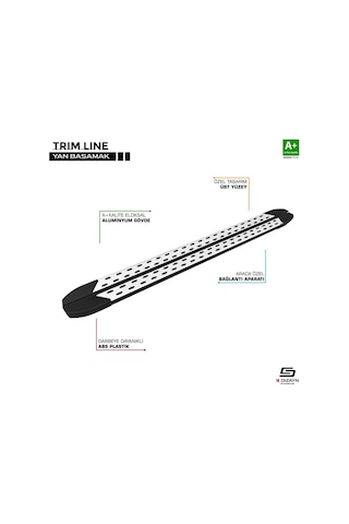 S-dizayn Mercedes Sprinter W901 Uzun Şase Trimline Gri Yan Basamak 315 Cm 1998-2006 A+ Kalite