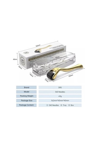 1.0 Lüks Altın Drs 540 Derma Rulo Mikro Iğne Mezoterapisi 540 Pins Derma Yüz Rulo Cilt Bakımı Ve Tıbbi Ce İle Saç Büyüme Lnqe50 Çok Renkli