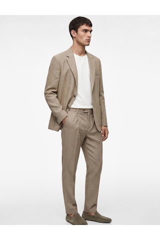 Koton Uzun Kollu Viskon Karışımlı Cepli Düğmeli Mono Yaka Slim Fit Blazer Ceket Kahverengi 6sam50006nw