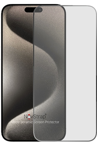 Novstrap iPhone Apple 15 Pro Max Uyumlu İle Ekran Koruyucu Mat Seramik Nano Esnek Cam