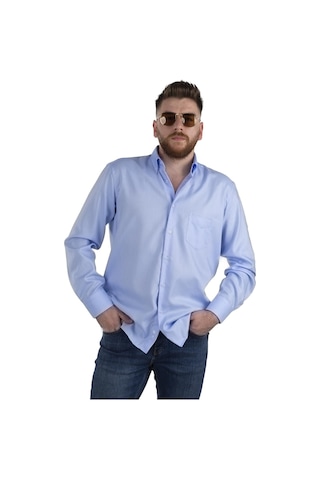 Gallini World Minimalist Uzun Kol Erkek Gömleği - Günlük & İş Açık Mavi