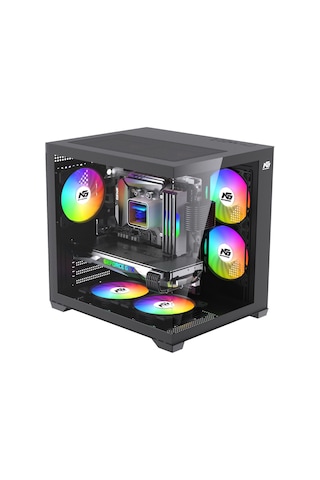 Orion Cube 5x Tuştan Değişen Rgb Fanlı M-atx Boş Bilgisayar Kasası Siyah