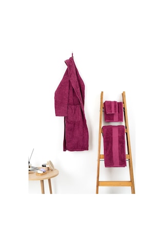 Soley Minerva %100 Pamuklu 2'Li El  -  Yüz Havlusu Seti Bordo 50 x 90 Bordo