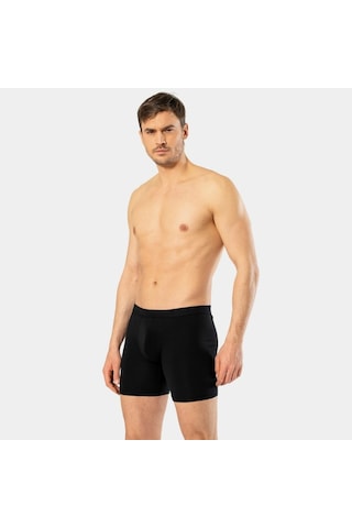 Cacharel Erkek Likralı Uzun Boxer Bel Bantlı 1336/siyah Siyah