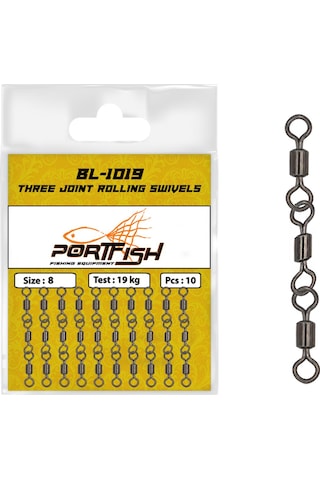 Portfish Bl-1019 10 Adet Zincir Fırdöndü 3 Lü 5 No