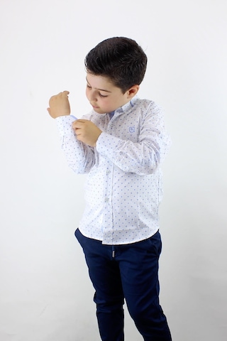 Doctor Junior Erkek Çocuk Desenli Uzun Kol Spor Gömlek Mavi Mavi