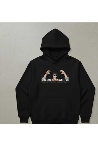 Hunors Sportswear & Company Tojı Bakılı Unisex Model Pamuklu Kapüşonlu Sweatshirt SIYAH