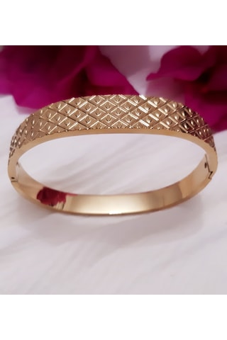 Giftworld Çelik Gold Kalın Kelepçe Bileklik Altın