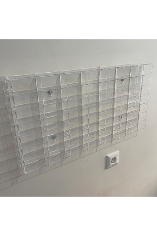 Lucent Tasarım 49 Araçlık Pleksi Kapaklı Hot Wheels Araba Rafı