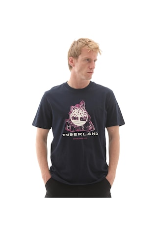 B0a5mka4331-r Timberland Front Seasonal Tree Logo Graphic Tee Erkek T-shirt Mavi B0a5mka4331-r Mavi