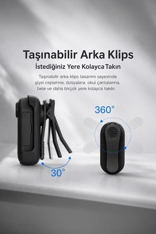 Delux Serisi Manyetik Cep Taşınabilir Aksiyon Kamerası 1080 P Cmr34 Siyah