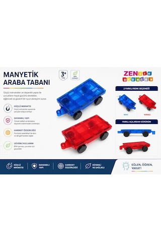 Magblock Manyetik Araba Takımı / 2 Set Araba / Çocuklar Için Eğitici Oyuncak - Tüm Markalarla Uyumlu.