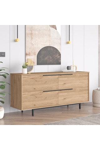 Robin Home Lidya Konsol 4 Kapaklı Metal Ayaklı 160cm Sepet