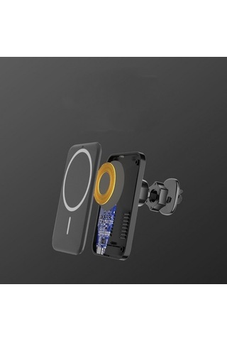 Wisdomselect Qi 15w Otomatik Sıkma Araç Telefonu Tutucu Kablosuz Şarj-15w Evrensel-siyah Siyah Vantuzlu 6v8ca4