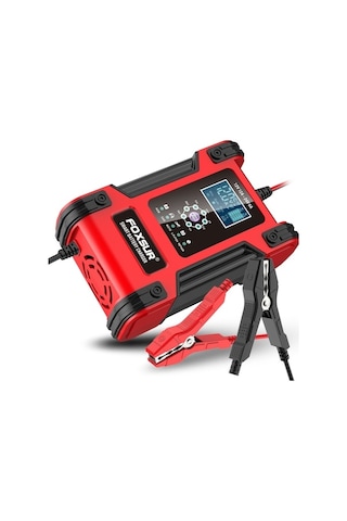 Diğer Foxsur 12v/24v 12a Akü Şarj Cihazı, 7 Aşamalı Darbe Bakım, Kırmızı