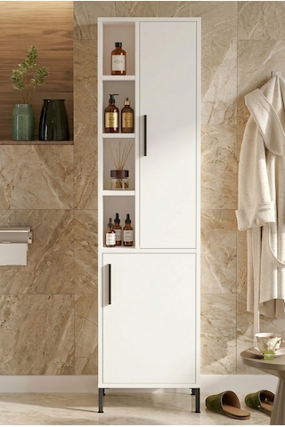 Yurudesign Vitale Çok Amaçlı Dolap Banyo Dolabı Beyaz Vı2-W Beyaz