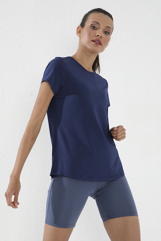 İndigo Basic Kısa Kol Standart Kalıp O Yaka Kadın T-shirt - 97144 Indigo