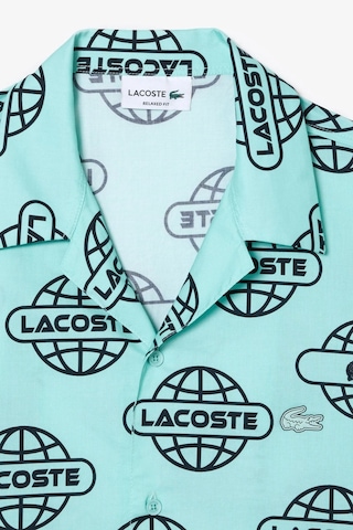 Lacoste Men's Relaxed Fit Green Shirt Bol Kesim Desenli Erkek Gömlek Yeşil