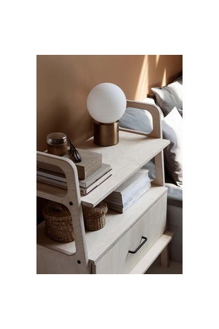 Woodesk Boulder, Ahşap Çekmeceli Kitaplık, 90x75, Beyaz Renk