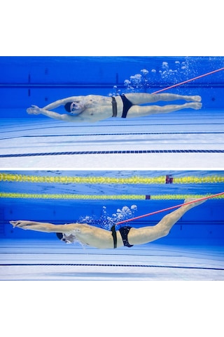 Geeksen Yüzme Antreman Direnc Lastiği - 4 Metre Esnek Kauçuk - 6x10 Mm Çap - Kemer Ve Çanta İçeren Set Çok Renkli