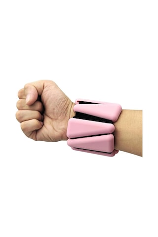 Gymo Pro Series Ayarlanabilir Silikon Bilek Ağırlığı 2x500gr Üçgen Pembe