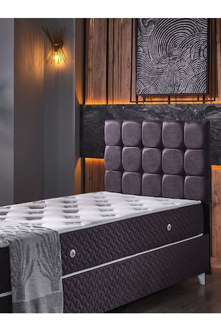 Beehanem Bengü 100x200 Tek Kişilik Baza Başlik Yatak 3 Lü Set Antrasit Antrasit 100 X 200