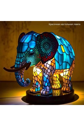 Suofeng Elefant Figürü, Resin Materyal, Aydınlatabilir Dekoratif Noche, Ev Dekoru Ve Masaüstü Süs, Renkli Işıklı Dekorasyon Diğer