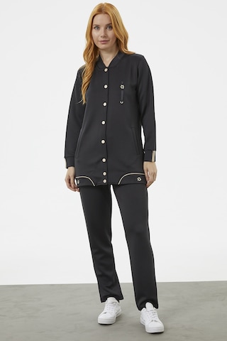 Büyük Beden Tunik Eşofman Takım - Siyah 001