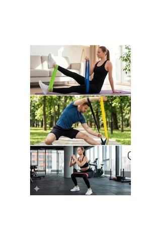 5'li Direnç Bandı Seti, Pilates Ve Fitness İçin, Dayanıklı Açık Bej