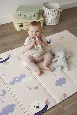Pembe Ayı Masalı Katlanabilir Çocuk Oyun Matı 200 x 130 x 1 CM