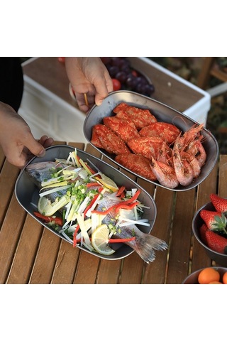 Tongxida Titanium Safari Yemek Tabağı - Ultra Hafif, Sağlıklı, Çakılabilir - Manav, Salata, Balık Servisi İçin Kamp Ve Piknik Çok Renkli