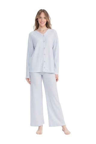U.S. Polo Assn. U.s Polo 17097 Önden Düğmeli Pijama Takım 001